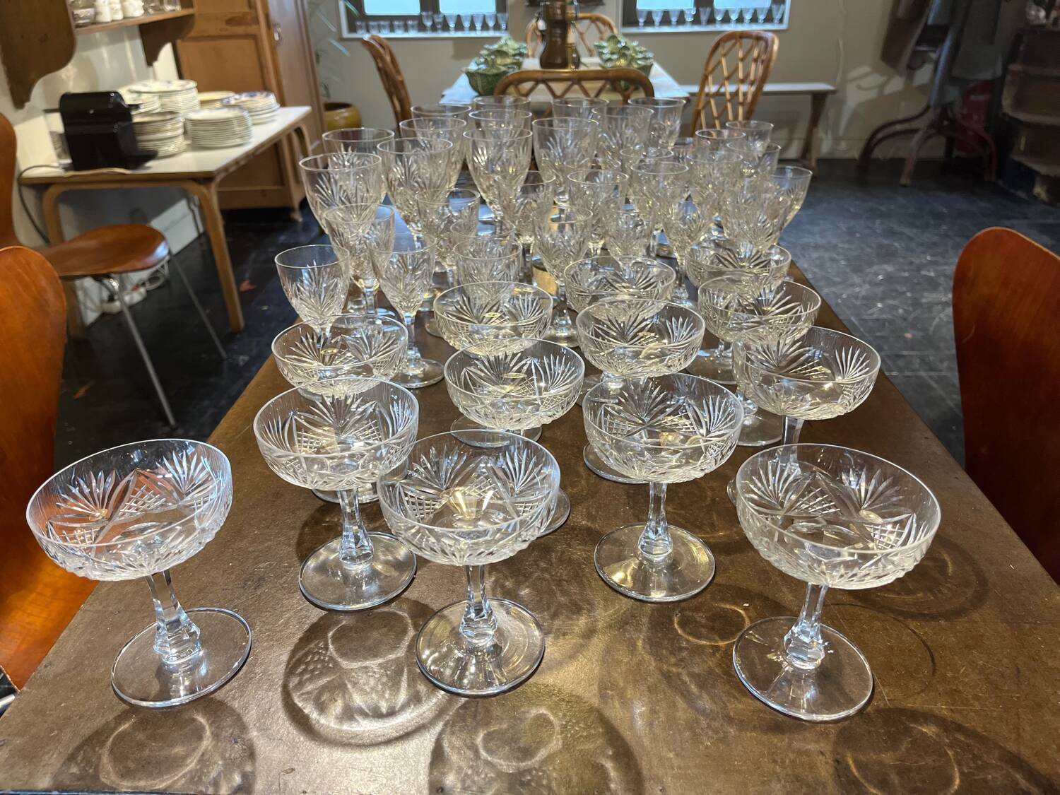Beau lot de verres en cristal de Saint Louis