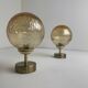 PAIR OF VINTAGE AMBER GLASS WALL LIGHTS