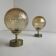 PAIR OF VINTAGE AMBER GLASS WALL LIGHTS
