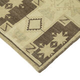 1970s handwoven wool anatolian beige carpet 138 cm x 224 cm