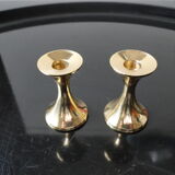 Pair of vintage Scandinavian brass candlesticks