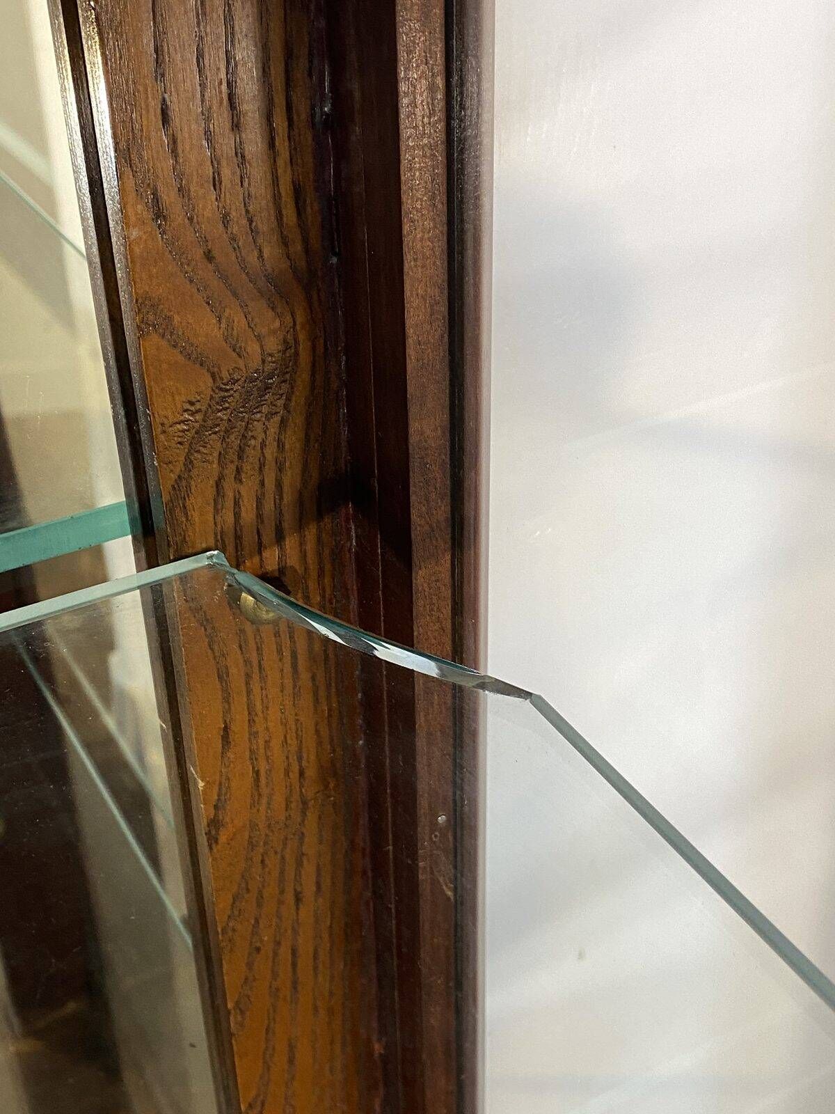 Provençal Louis XV display cabinet in carved fruitwood, illuminated.