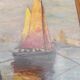 Marine painting oil on hardboard unsigned