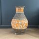 Vase de sol West Germany - motifs cavaliers orange
