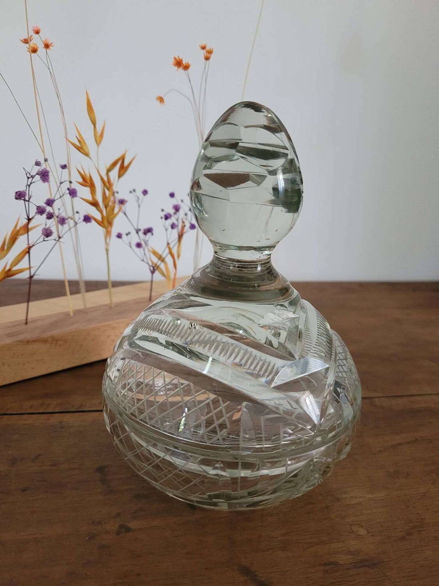 Bonbonnière en cristal ciselée