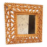 Vintage gilded mirror with glazing beads