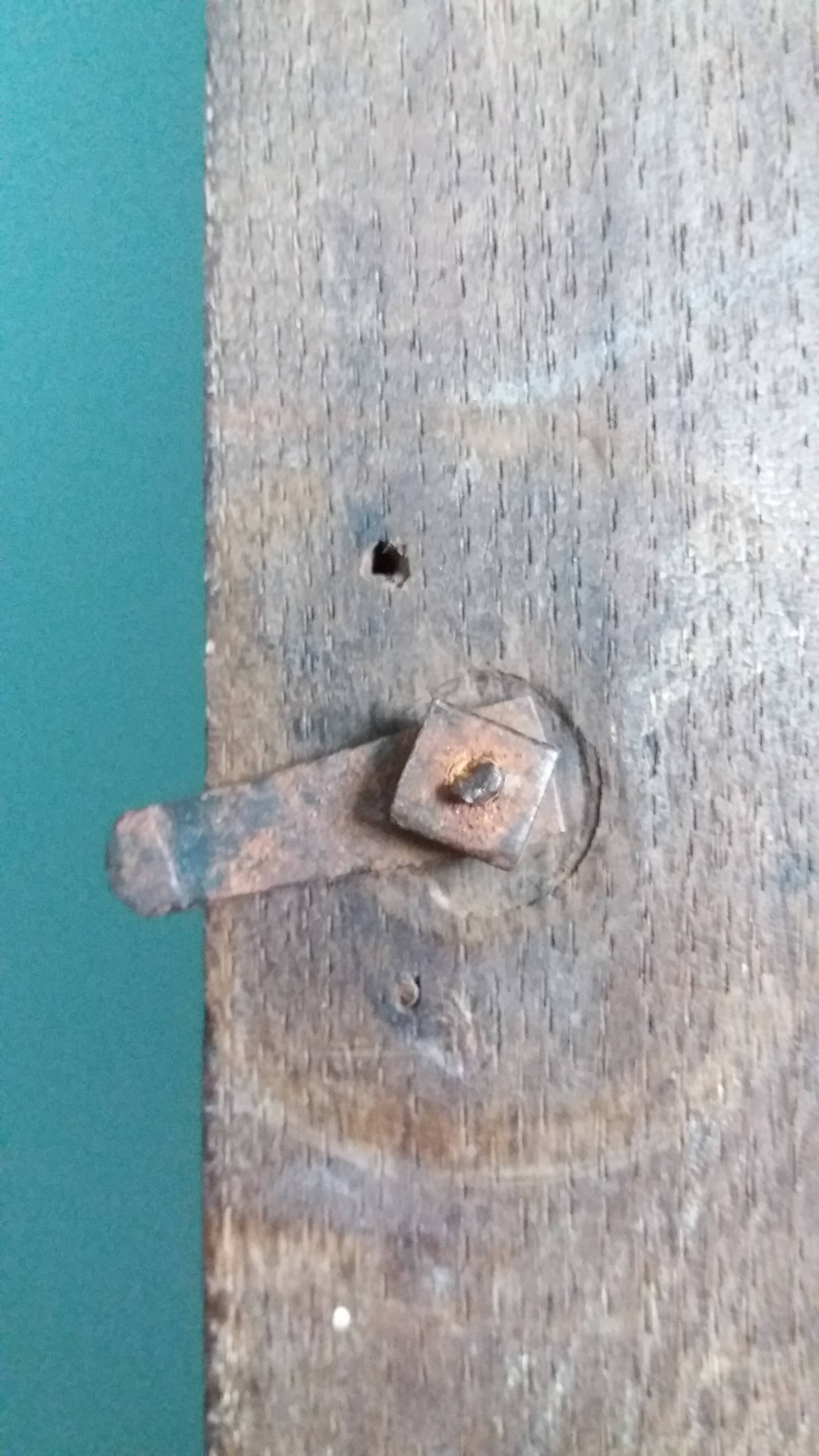 Old door with a bronze handle