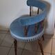 Armchair toad wood velvet fabric blue