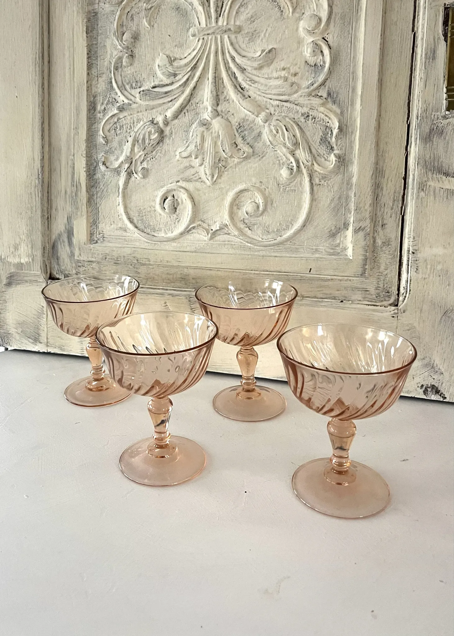 Champagne glasses – Vintage French Glass Set of 4