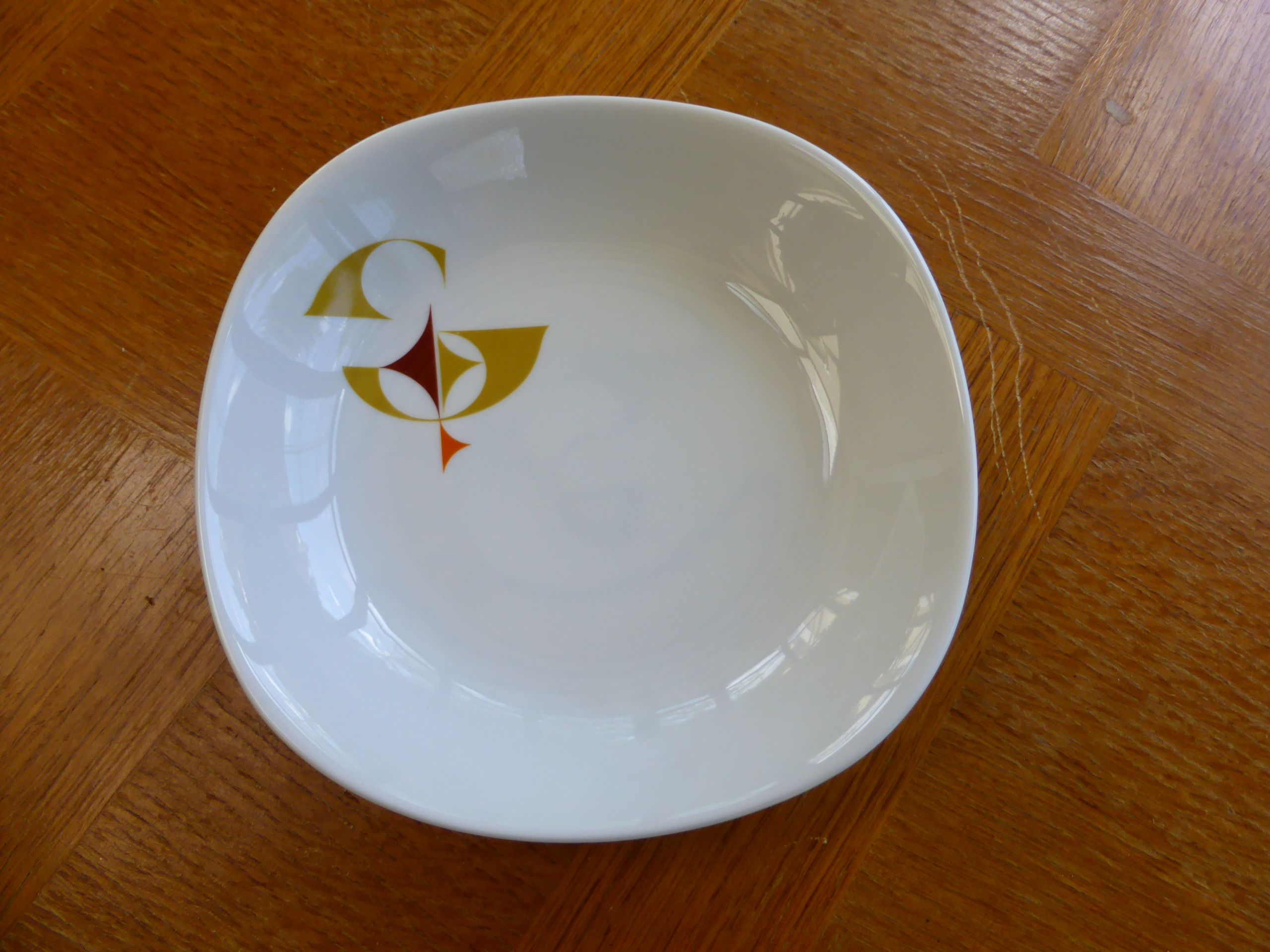 6 hollow plates in white porcelain, Schirnding Bavaria, design and vintage 1970