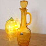 Carafe italienne vintage, en verre de couleur ambrée