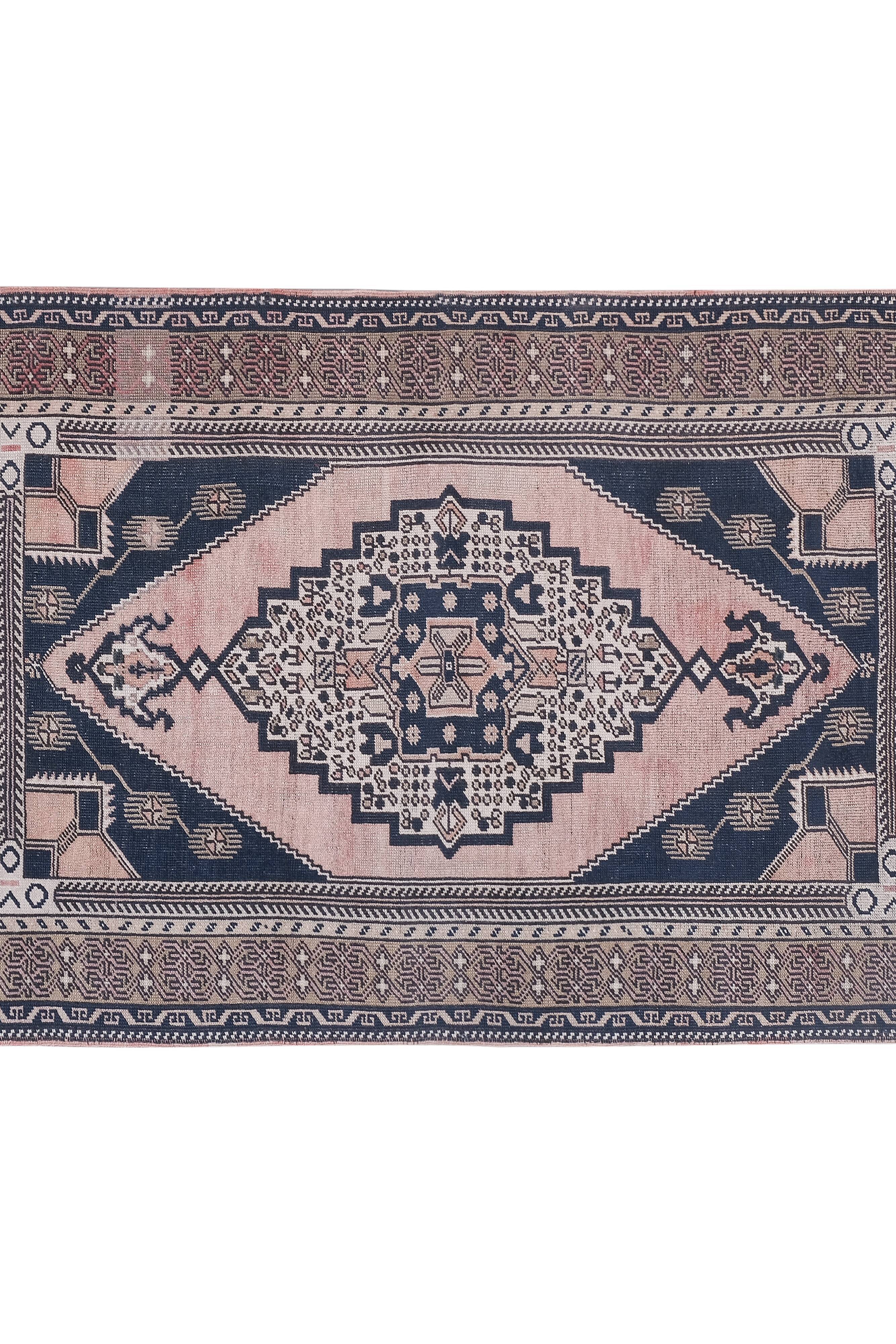 Tapis vintage turc de Oushak, tissé à la main 123x207 cm