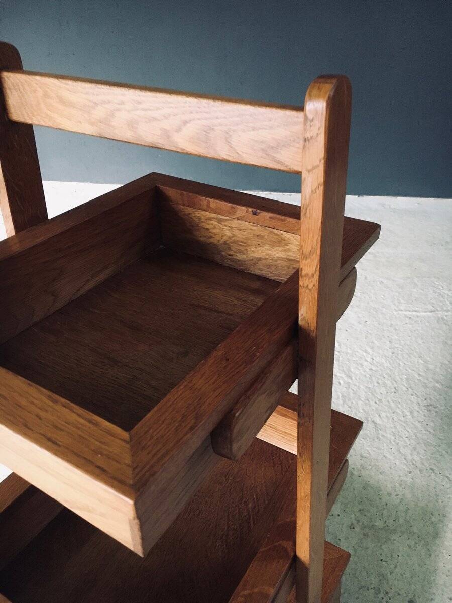 Mid-Century Oak Magazine Holder, Belgium, 1950s