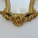 Baroque style mirror in gilded resin 60s 70s