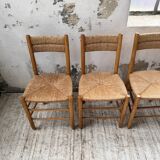 Set of 4 straw chairs circa Dordogne