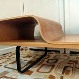 Curved wooden coffee table
