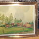 Huile sur toile campagne pastorale 1970