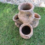 Pot de fleurs multiple en terre cuite, terracotta 1960