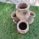 Pot de fleurs multiple en terre cuite, terracotta 1960