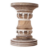 Vintage Rustic Wooden Candle Holder, Hand Carved, Country Farmhouse Style