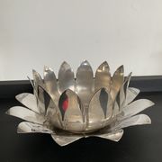 Empty Lotus pocket in silver metal Italy 70s
