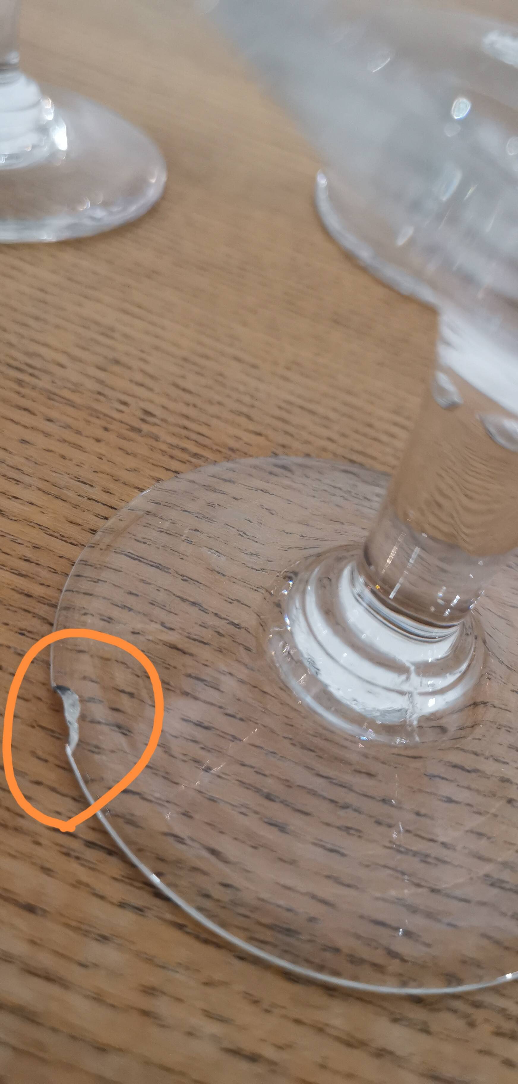 Set of 7 vintage engraved champagne glasses