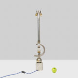 Sculptural lamp in chromed metal, 1970s