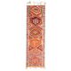 1970s Vintage Turkish Hand-Knotted Wool Cotton Orange Runner Rug 102x330