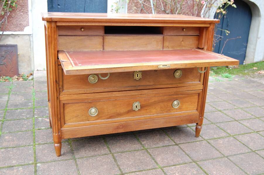 Louis XVI period walnut secretary chest from the 18th century