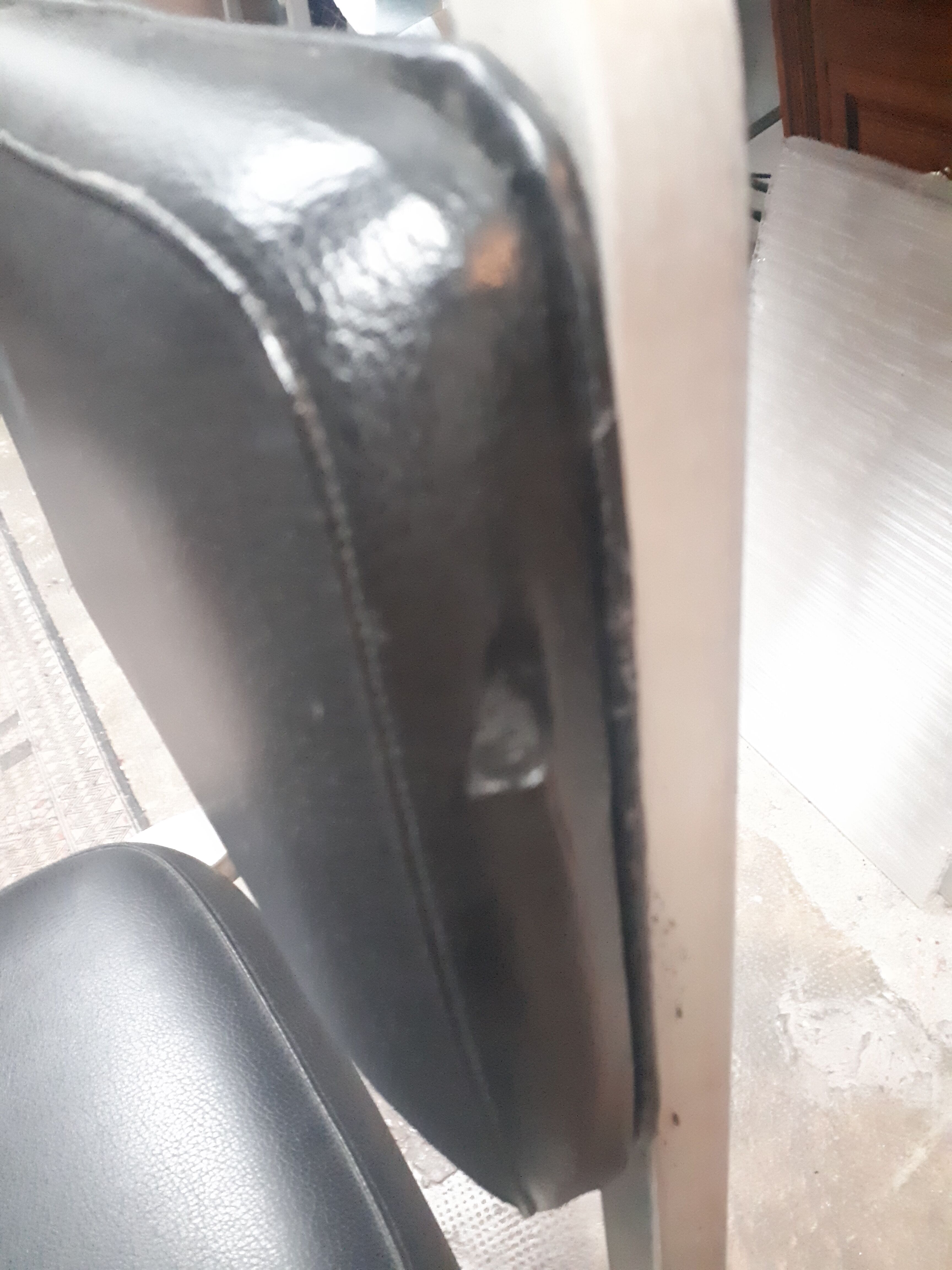 pair of vintage design chair 1960 aluminium skai black