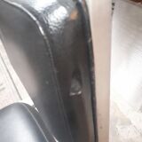 pair of vintage design chair 1960 aluminium skai black