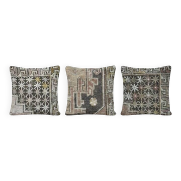 Set of 3 vintage Turkish cushion covers 51x51 cm