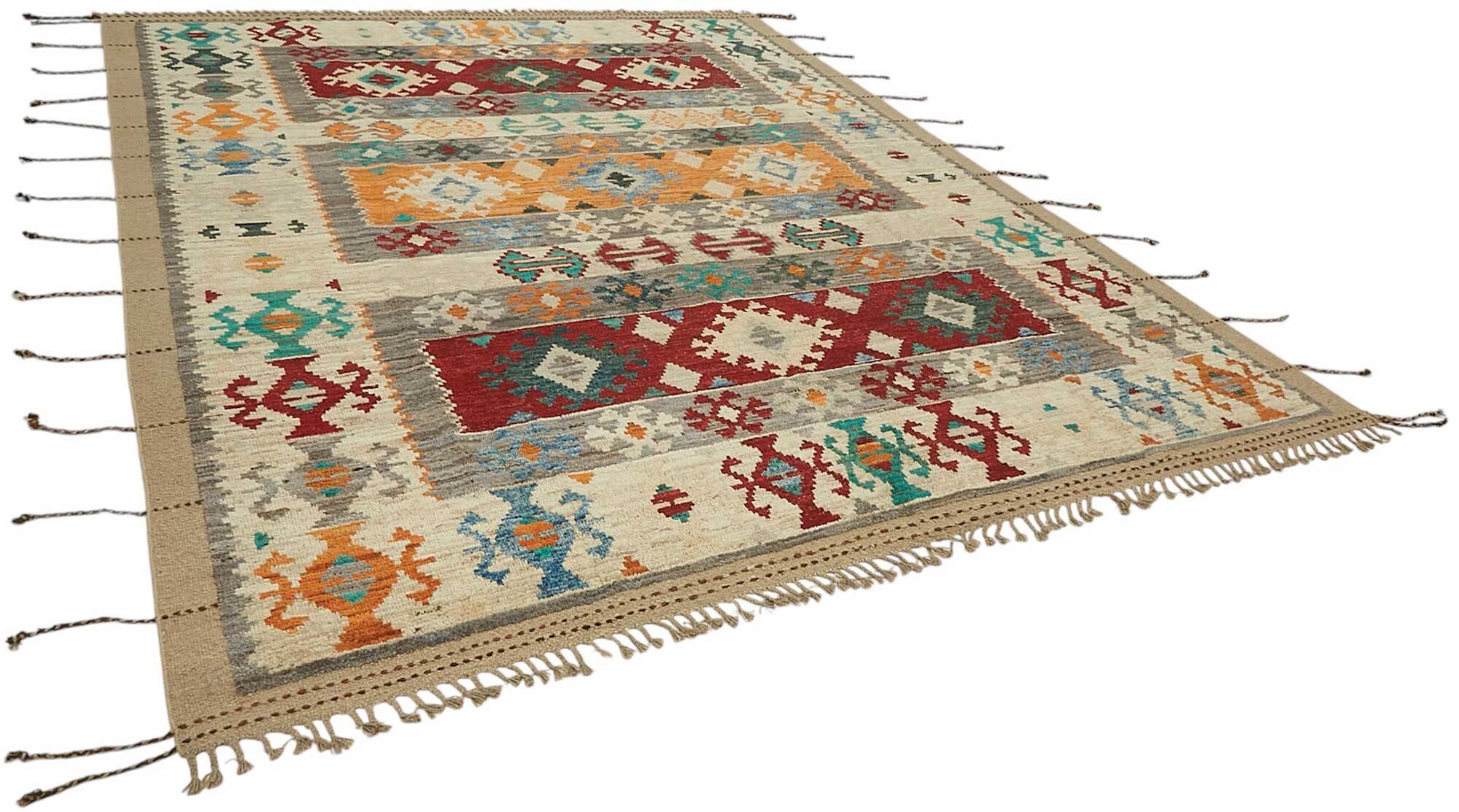 Hand-Knotted Turkish Contemporary 289 cm x 370 cm Beige Wool Carpet