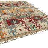 Hand-Knotted Turkish Contemporary 289 cm x 370 cm Beige Wool Carpet