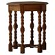 Danish hexagonal side table in oak with turned legs, 1950s.