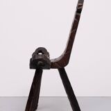Brutalist tripod Spanish stool 1950s