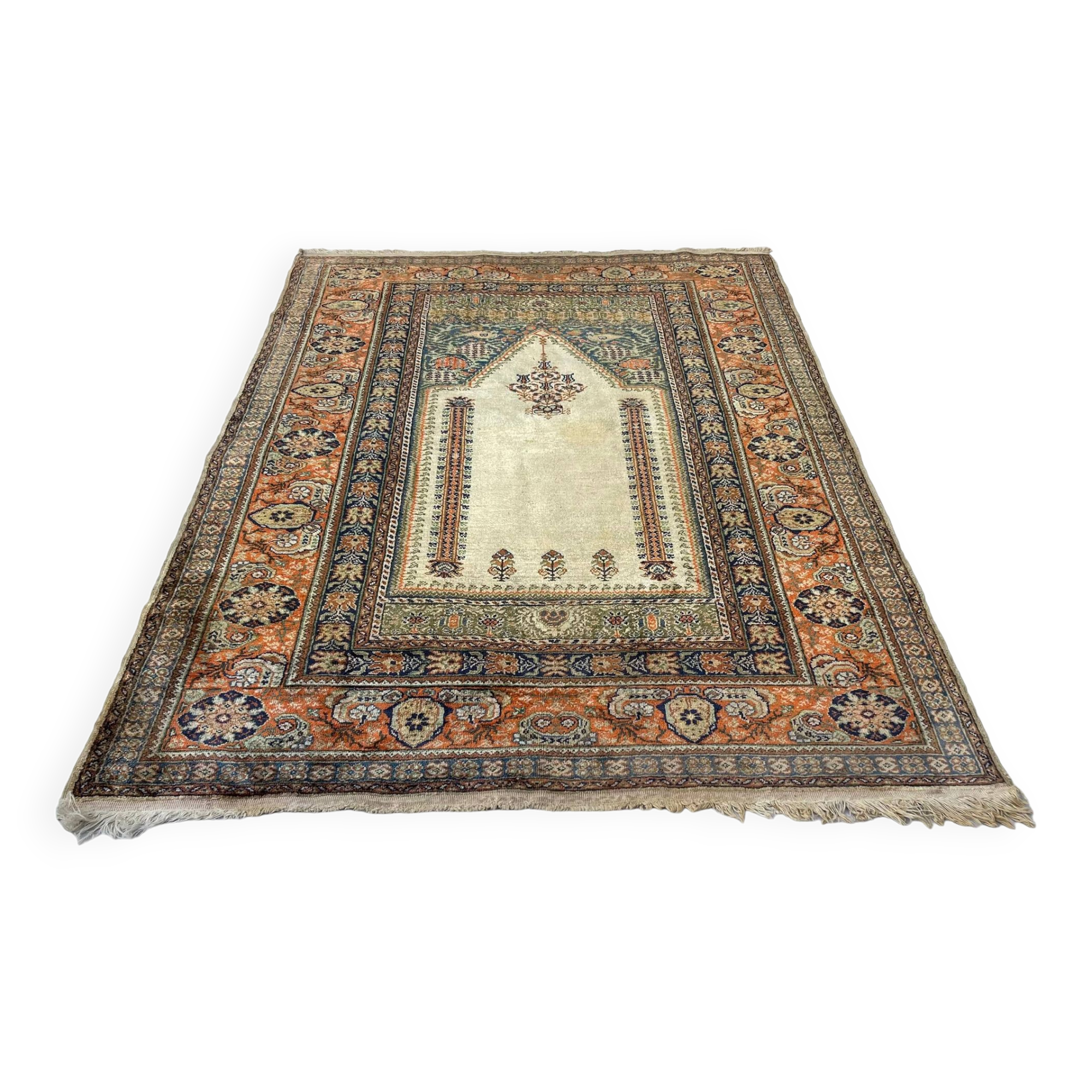 Vintage Turkish Silk & Wool  Rug , 186 x 120 cm