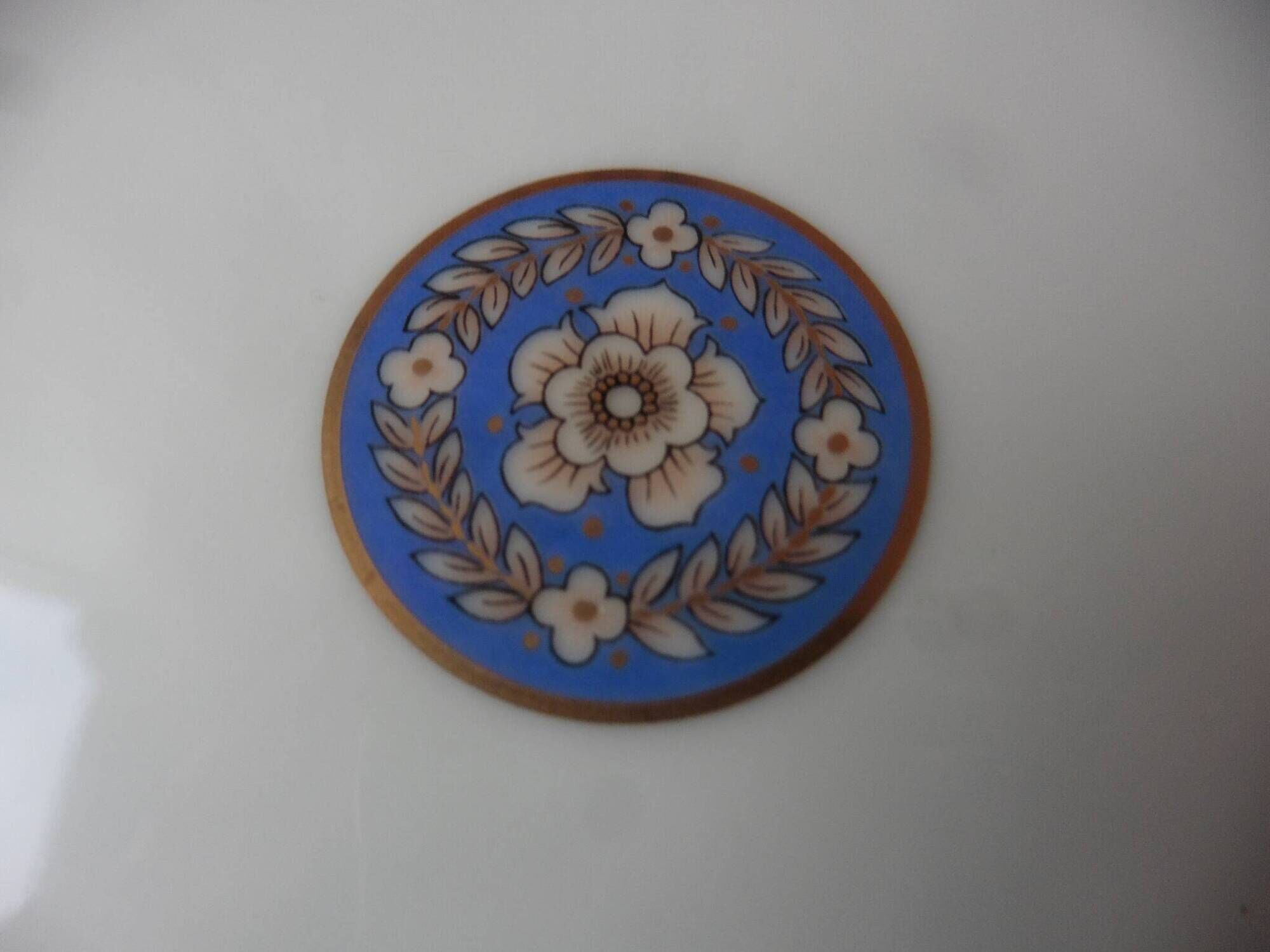 6 dessert plates + Limoges Médart de Noblat porcelain dish, Ramatuelle decor