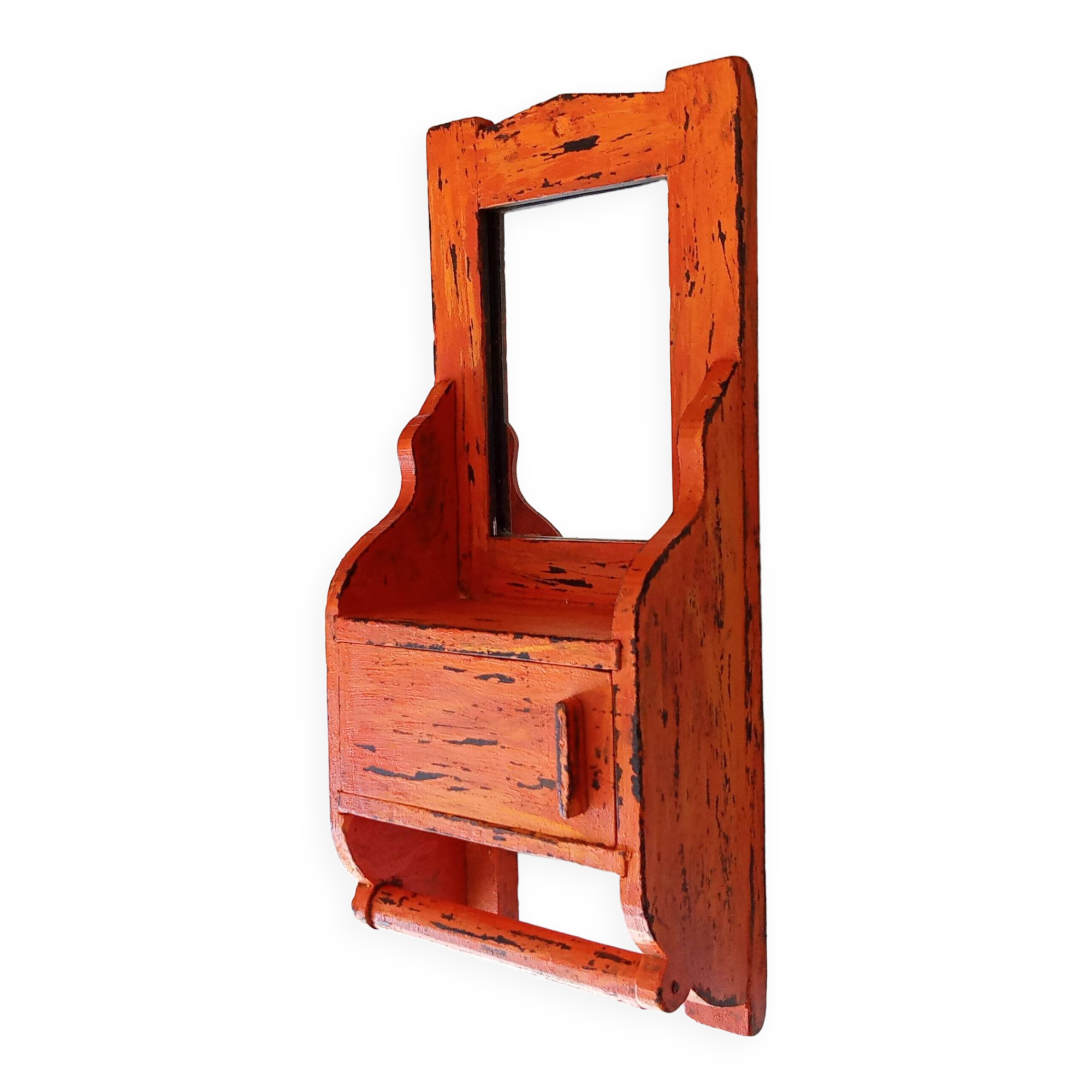 Vintage teak barber mirror 50s