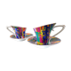 Paire de tasses et soucoupes design so french, décor du galion