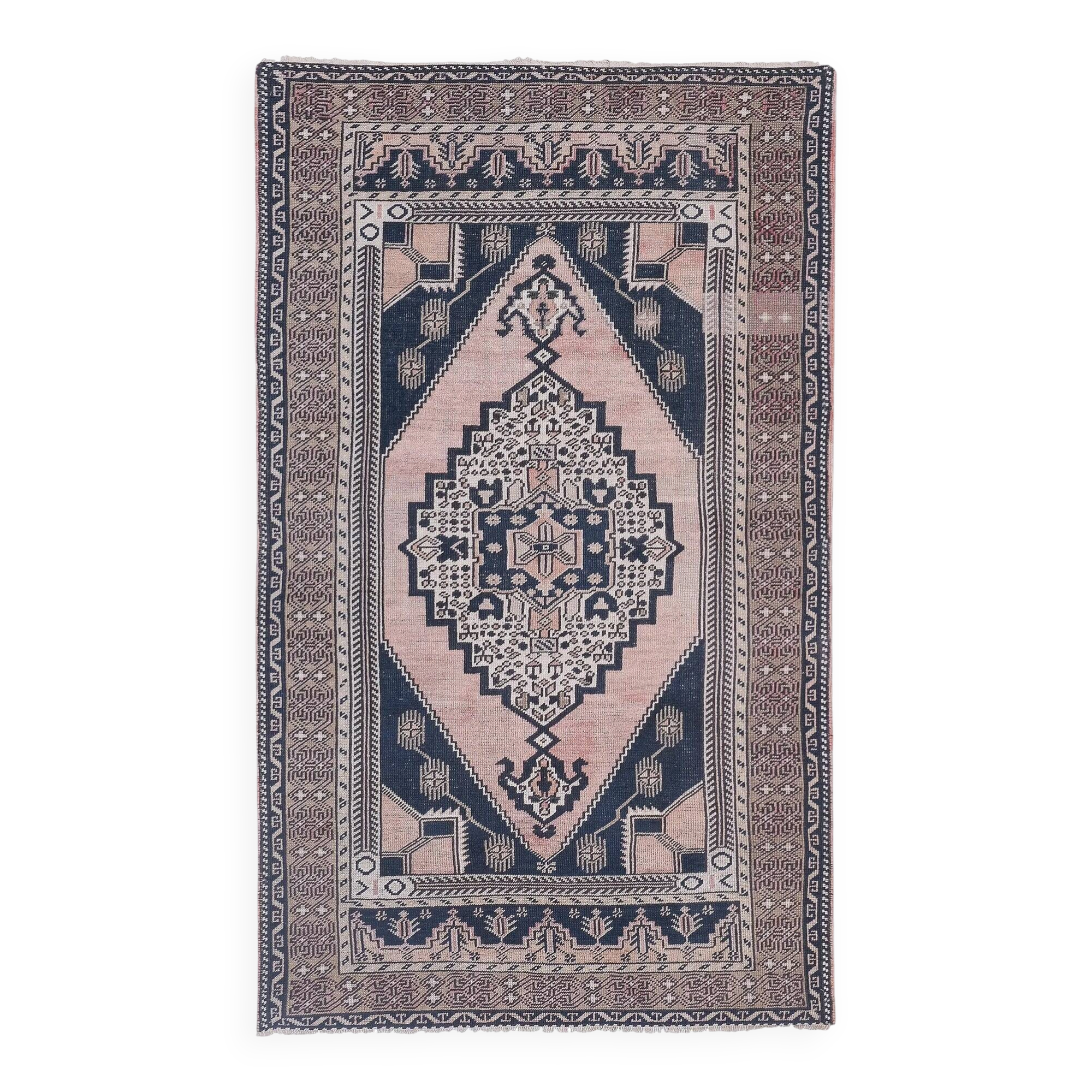 Vintage Turkish handmade rug 123x207 cm