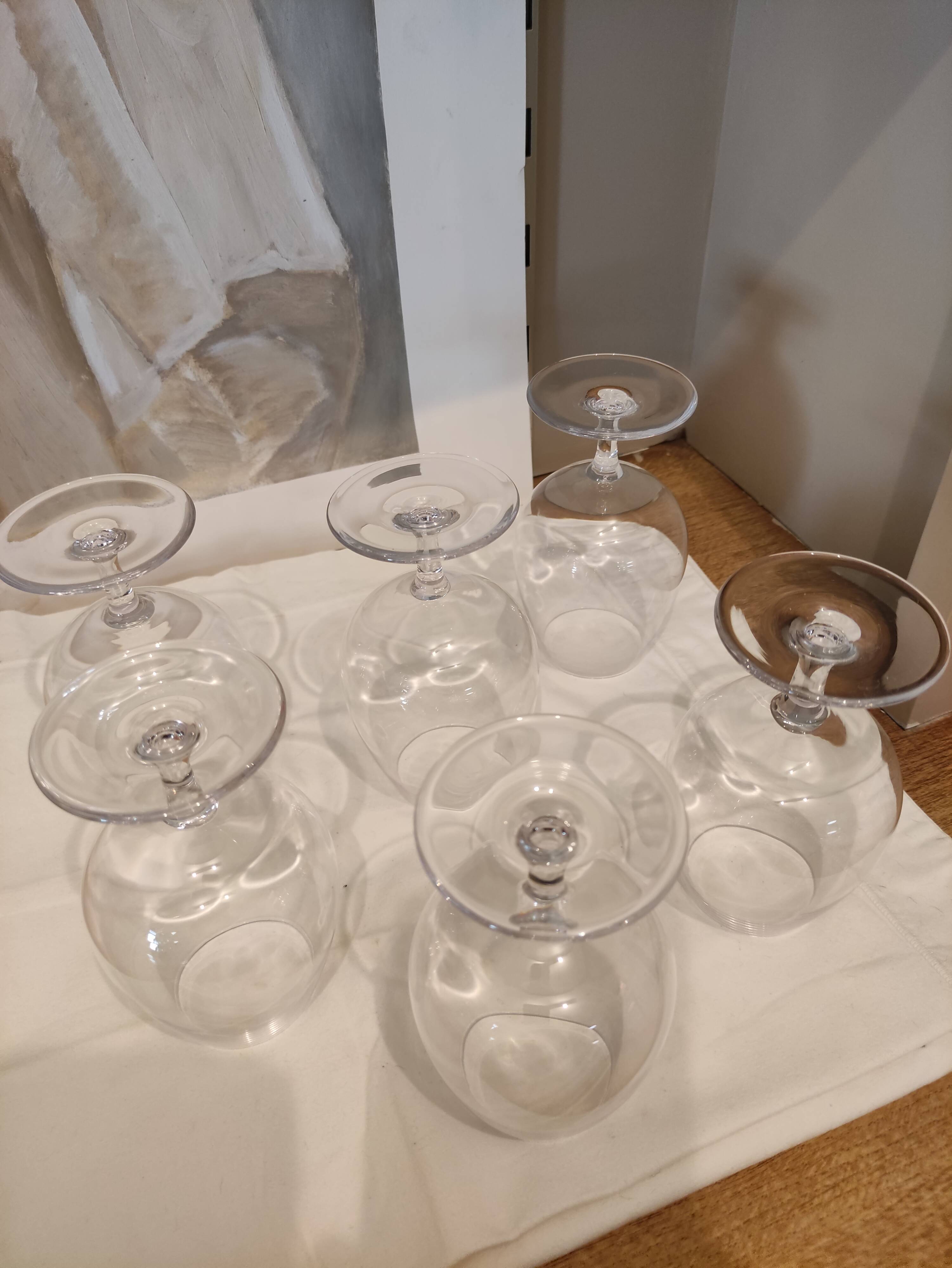 Bayel 6 crystal cognac glasses, stamped