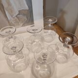 6 verres à cognac en cristal, estampillés Bayel
