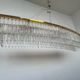 Big design hand made XXL glass and brass austrian chandelier - 1980s