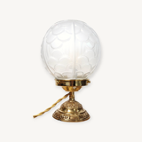 Vintage globe lamp in glass and brass