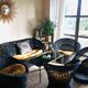 Black diabolo rattan set of the 60s