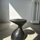Solid wood (monoxyl) side table, organic shape, black color