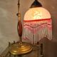 1920 lamp wood and bronze clichy glass 30x25