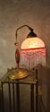 1920 lamp wood and bronze clichy glass 30x25