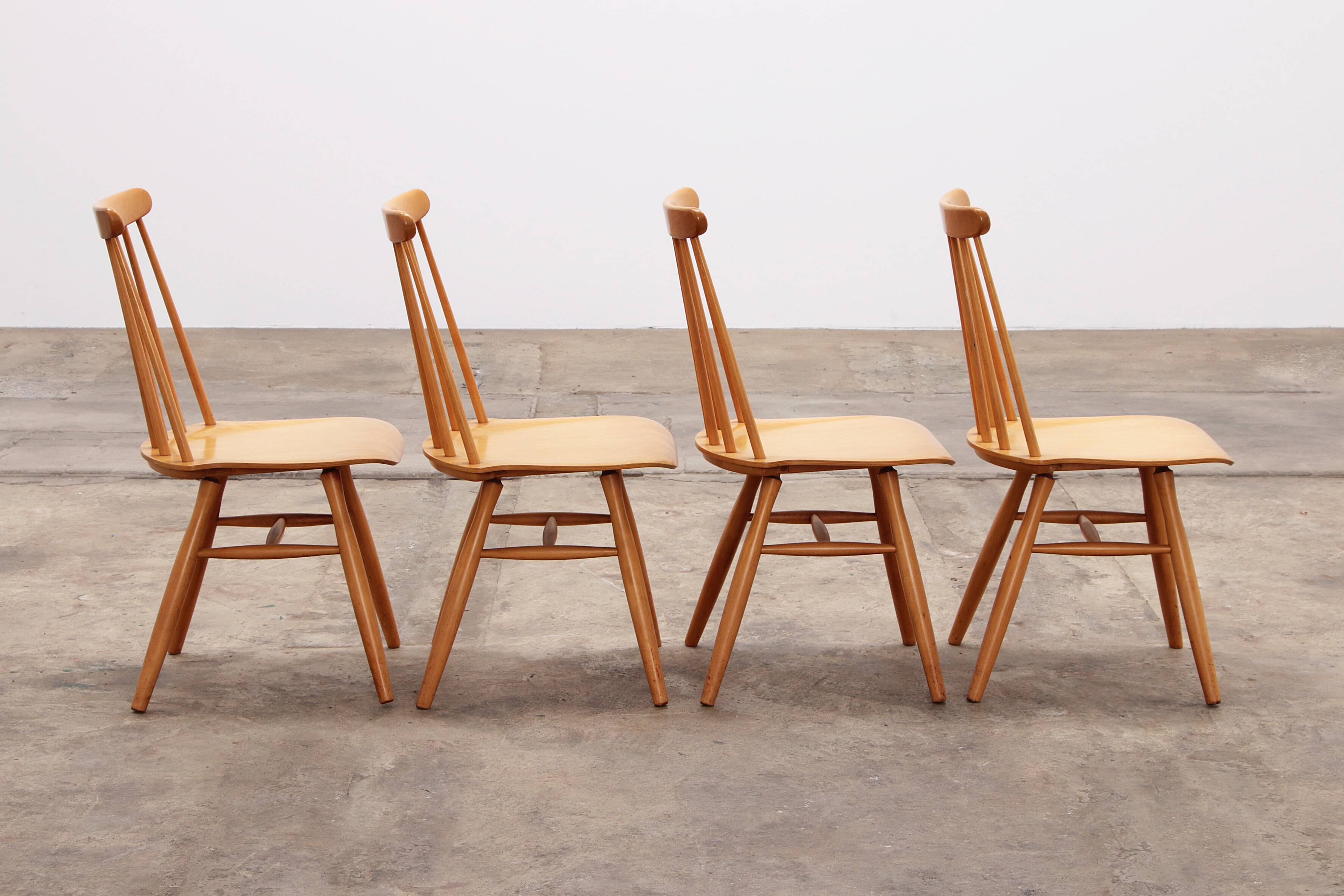 4 Dining room chairs made by Asko, 1960 Finland